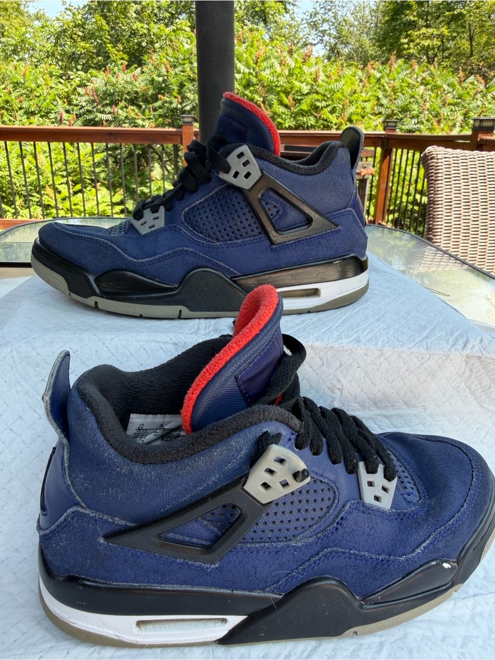 Nike Air Jordan 4 Retro Winterized Loyal Blue GS Size 5Y CQ9745-401 Used- Read
